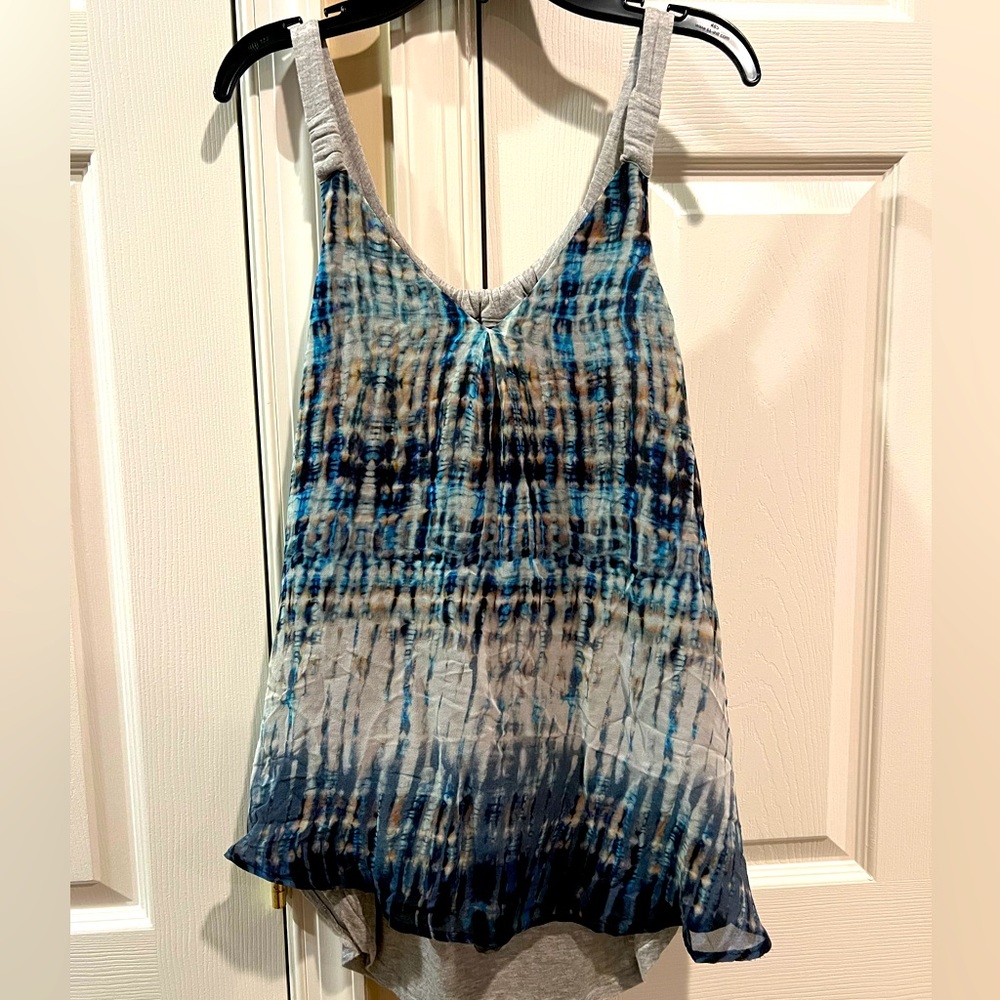 Single Brand blue and grey tie dye flowy Tank Top